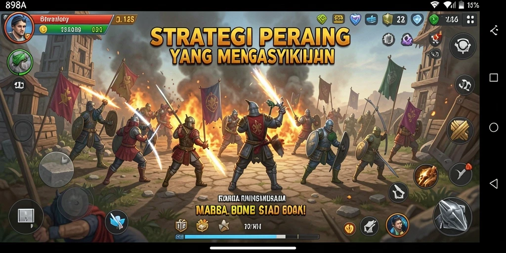 Screenshot gameplay 898A yang menampilkan pertempuran strategis yang intens.