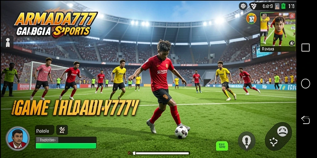 Tampilan gameplay seru di ARMADA777 dengan aksi olahraga yang mendebarkan.