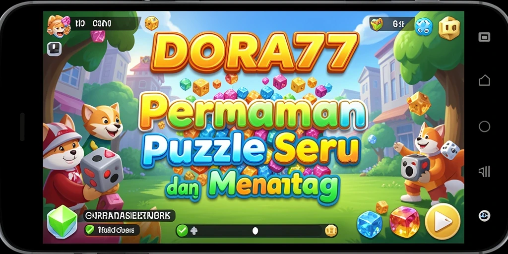 Tampilan gameplay DORA77 dengan berbagai macam puzzle yang menyeru.