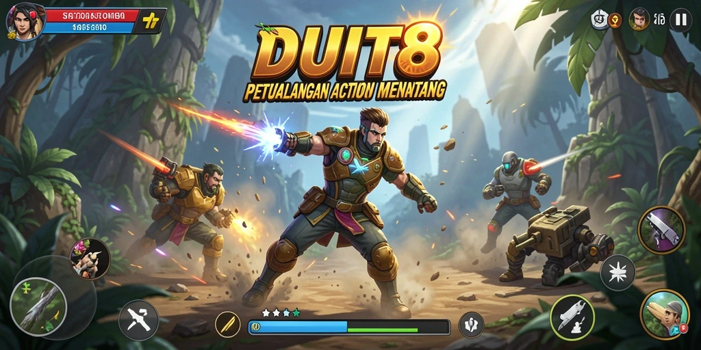 Screenshot gameplay aksi mendebarkan DUIT8.