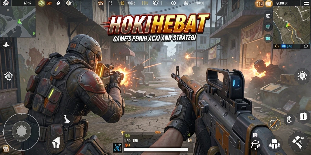 Screenshot menunjukkan aksi gameplay intense dalam HOKIHEBAT.