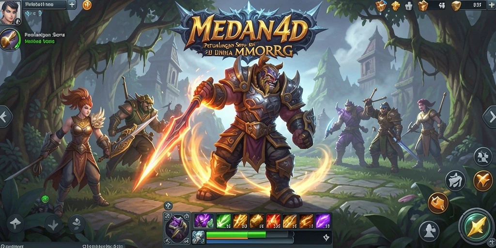 Tangkapan layar MENAND4D menunjukkan pertarungan epik dalam dunia MMORPG.