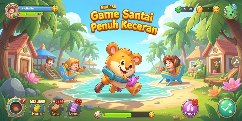 Tampilan gameplay MIXUE88 yang penuh warna dan interaktif.