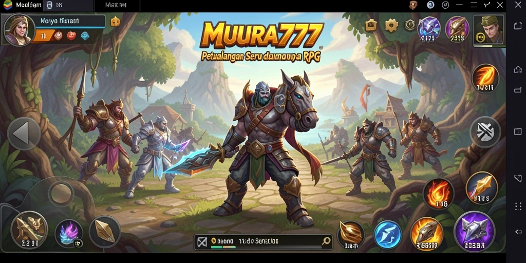 Screenshot gameplay MUARA777 dengan aksi pertempuran RPG yang mendebarkan.