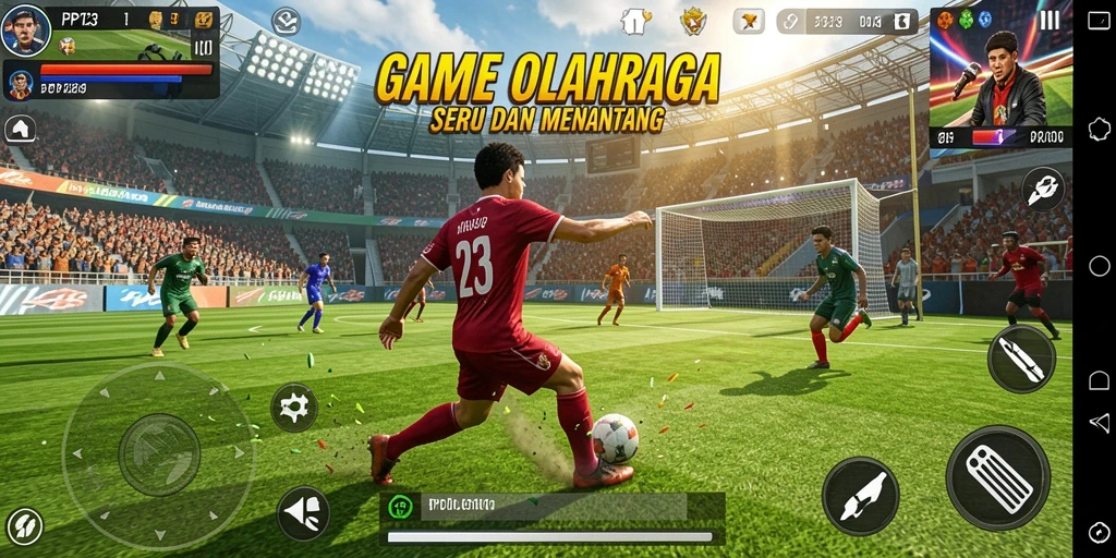 Tampilan gameplay intens dan seru dalam PP123 yang penuh aksi olahraga.