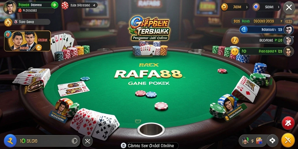 Screenshot utama RAFA88 menampilkan suasana seru di meja poker.