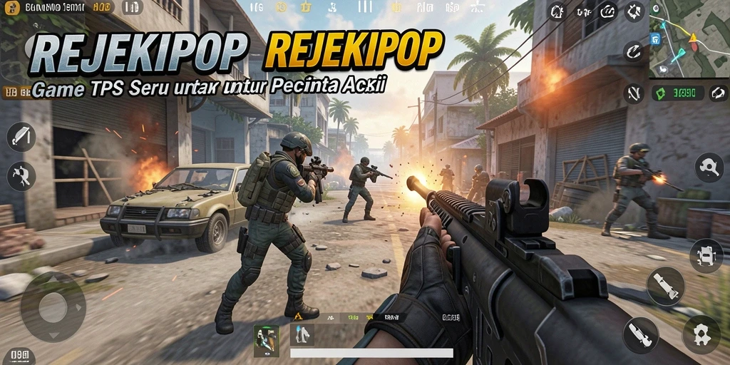 Screenshot gameplay seru dari REJEKIPOP yang menampilkan aksi TPS.