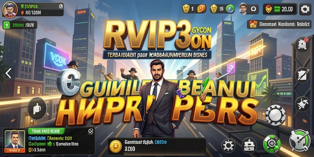 Screenshot gameplay RVIP3 yang menampilkan strategi bisnis yang menarik.
