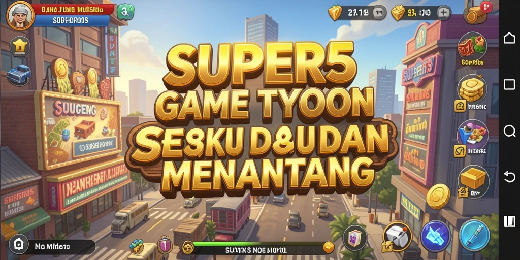 Tangkapan layar SUPER5 menampilkan gameplay seru dalam dunia Tycoon.
