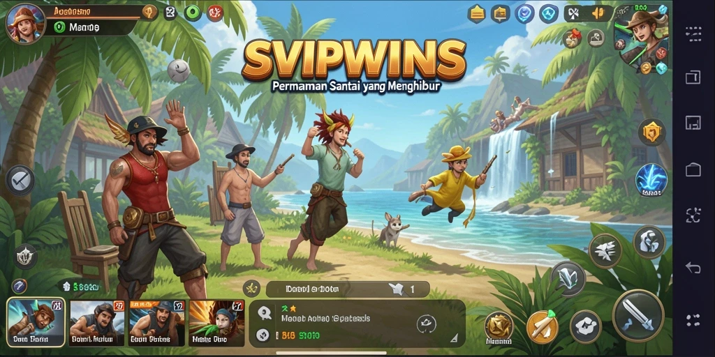 Tampilan gameplay SVIPWINS yang ceria dan menghibur.