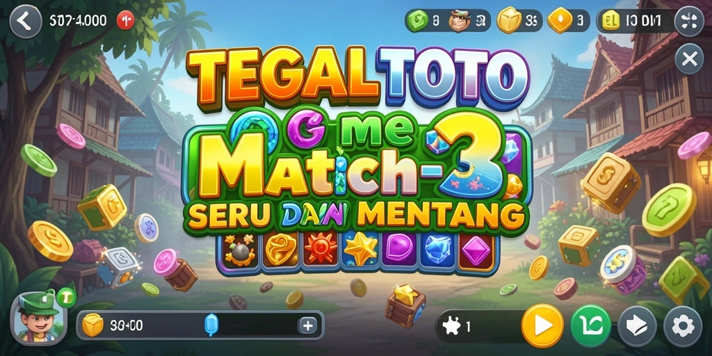 Tampilan gameplay seru di TEGALTOTO dengan fitur Match-3.